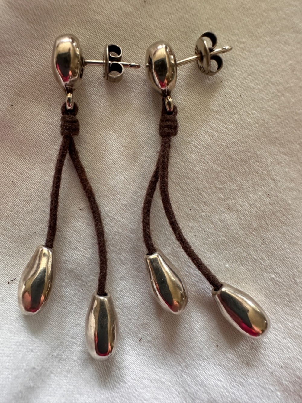 Silver Drop Tassel Earrings - Women Jewelry - Picture 2 of 8